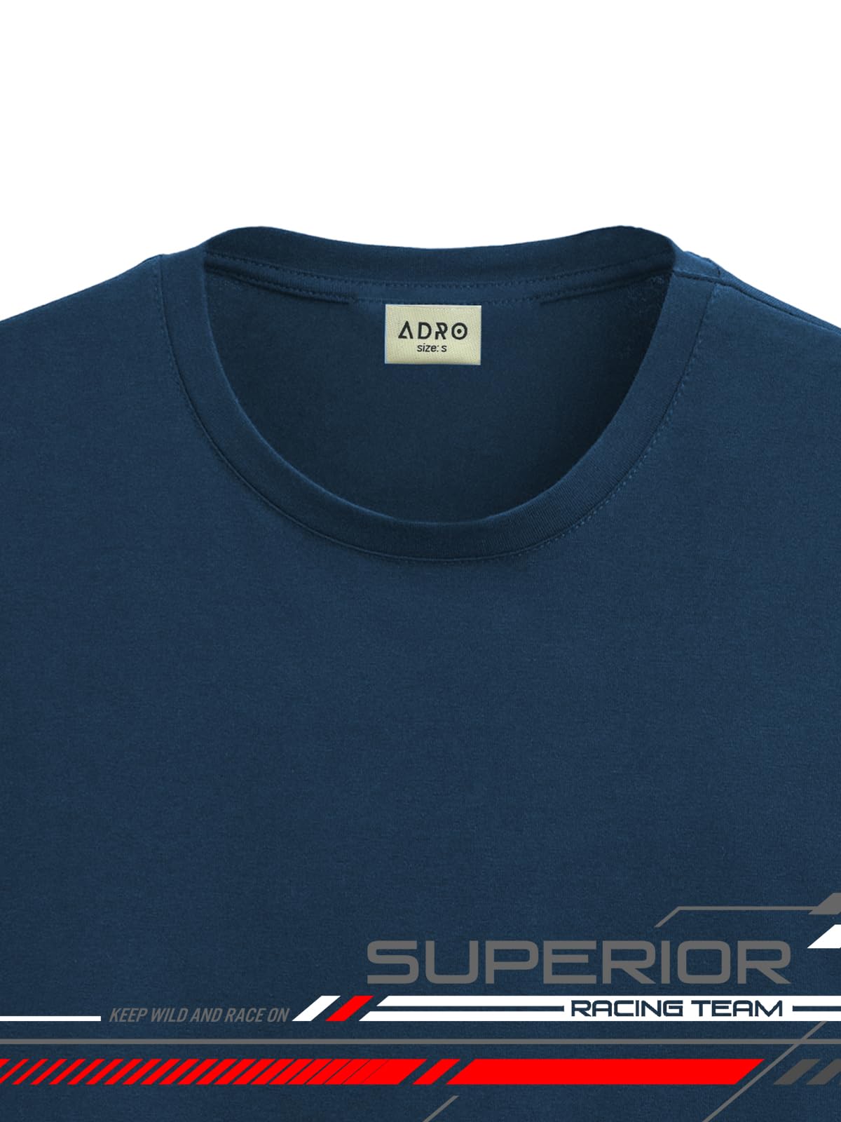 ADRO Men's Graphic Printed 100% Cotton T-Shirt - Regular Fit, Printed T-Shirts for Men (RN24-RAC-SB_Teal)