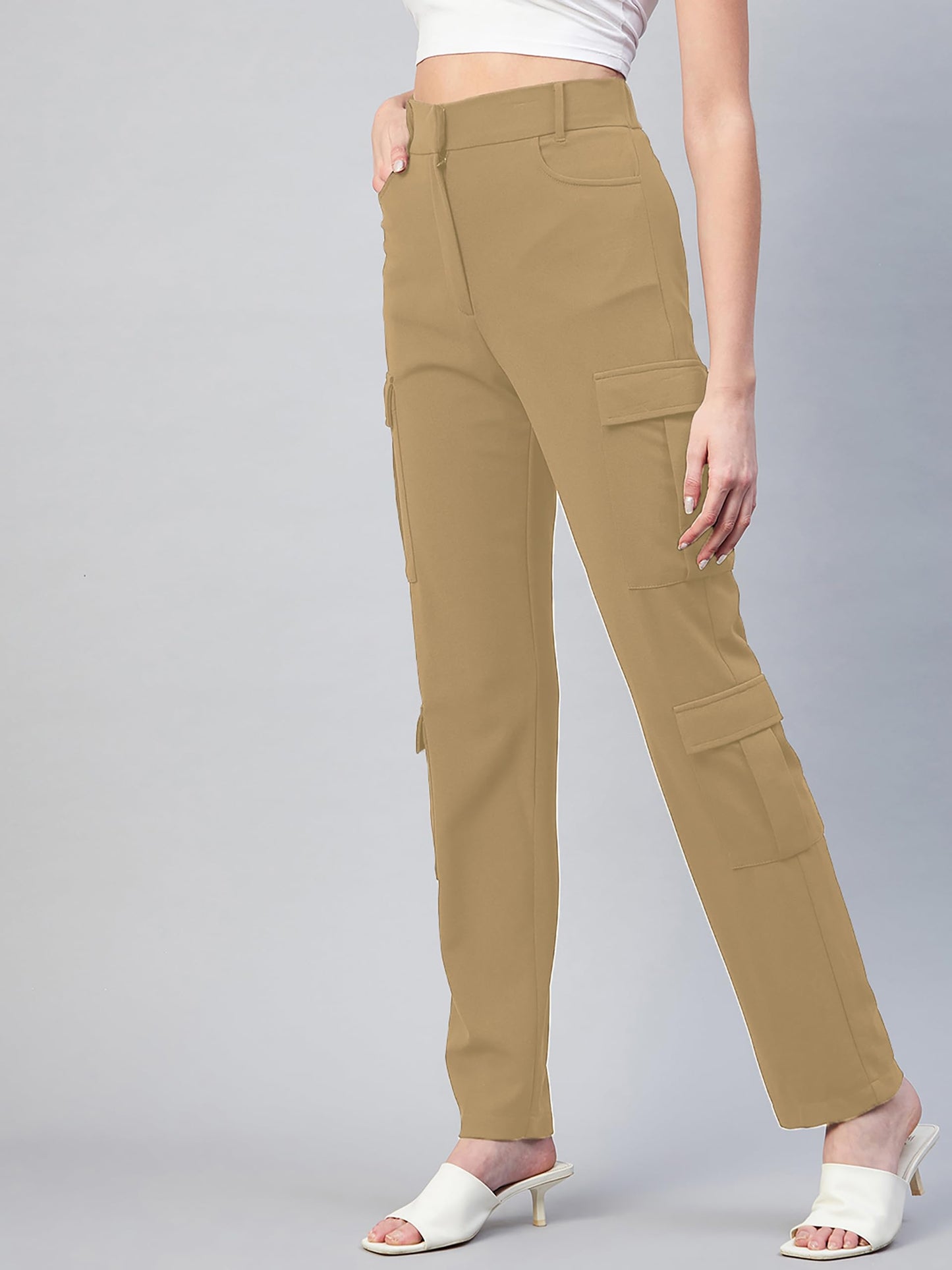 Rare Womens Regular Casual Pants (EP7075D_Khaki