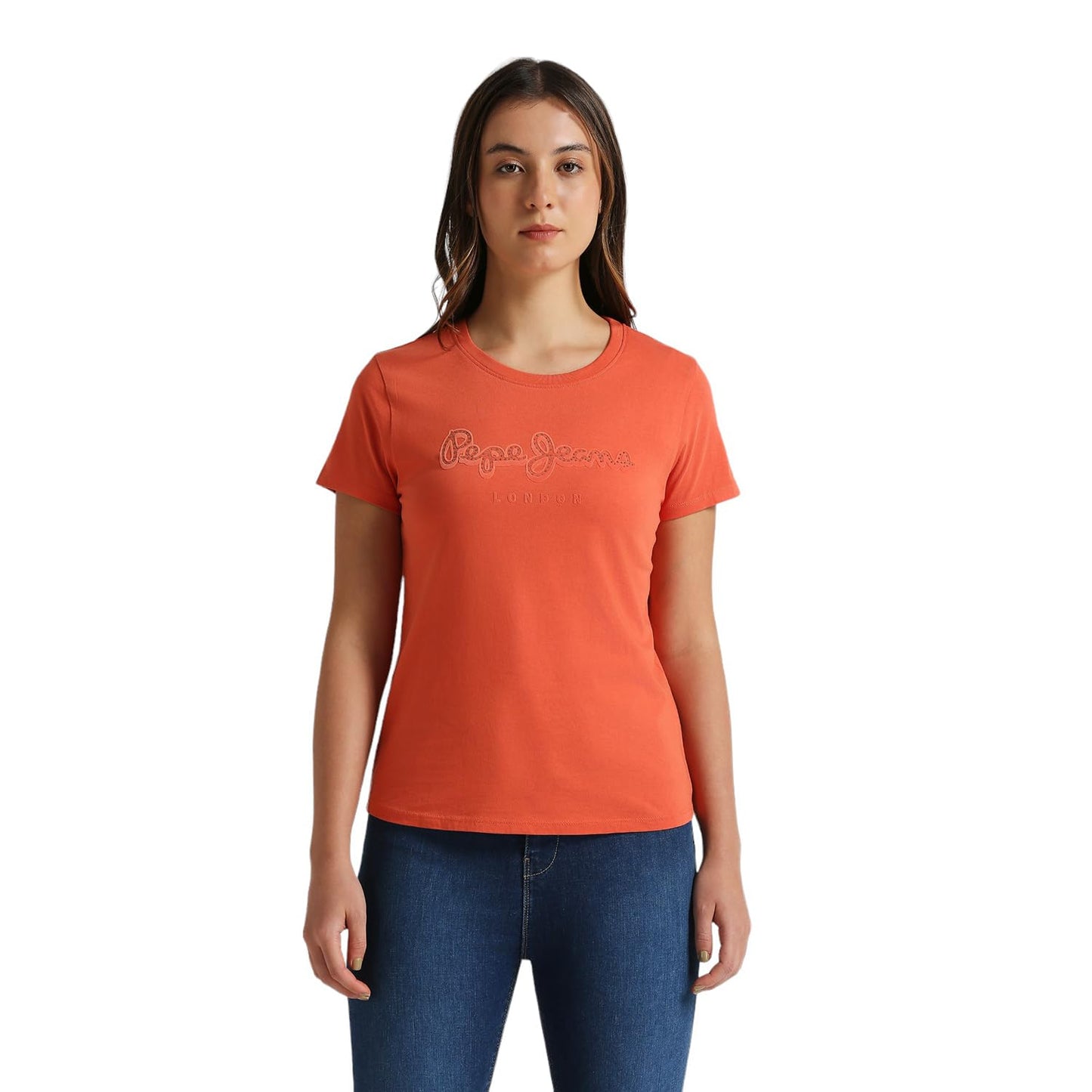 Orange Graphic Print Short Sleeve T-Shirt