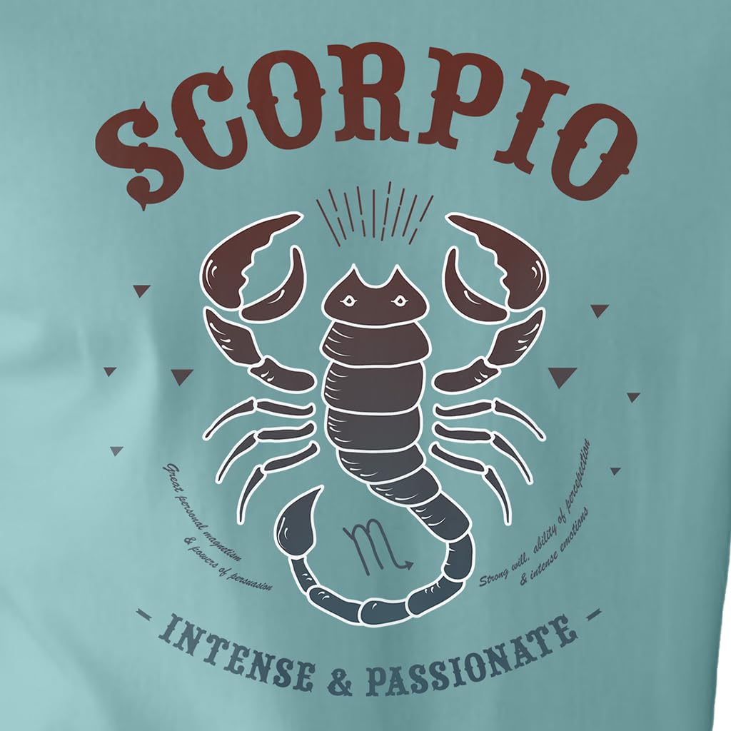 Peppyzone Mens Regular Fit T-Shirt (PZ-ZodiacScorpio6010_Sky Blue