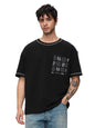 The Souled Store Ottoman T-shirt: Monochrome Men and Boys Short Sleeves Round Neck Black Embellished Cotton Oversized T-Shirts