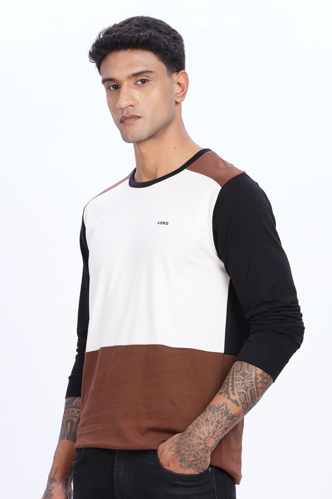 ADRO Full Sleeve Tshirt for Men | Soft Cotton Tshirt for Men|Comfortable & Stylish Regular Fit Full Sleeve Round Neck Tshirt|FR2