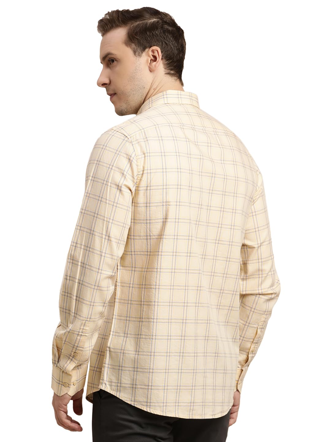 Turtle Men 100% Cotton Slim Fit Beige Casual Shirt
