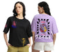 Veirdo Womens 100% Cotton Oversized Baggy Fit Drop Shoulder Graphic Typographic Printed T-Shirt Combo