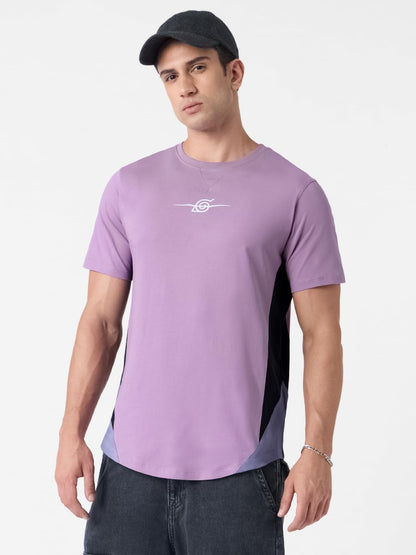 The Souled Store Naruto: Sasuke Men and Boys Short Sleeves Round Neck Purple Graphic Printed Cotton Regular Fit T-Shirts