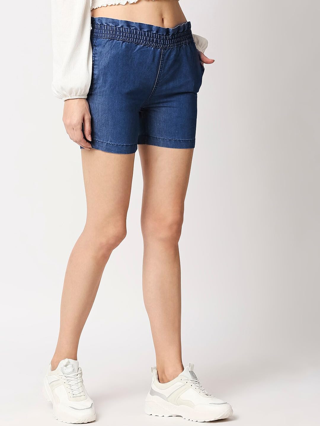 High Star WomenS Regular Shorts (Wdshort778_D_Blue