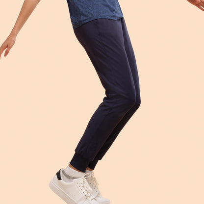 Enamor Athleisure Polyester Blend Womens 4 Way Stretch Quick Dry Antimicrobial Finish Ankle Length Smart Jogger Track Pants - E
