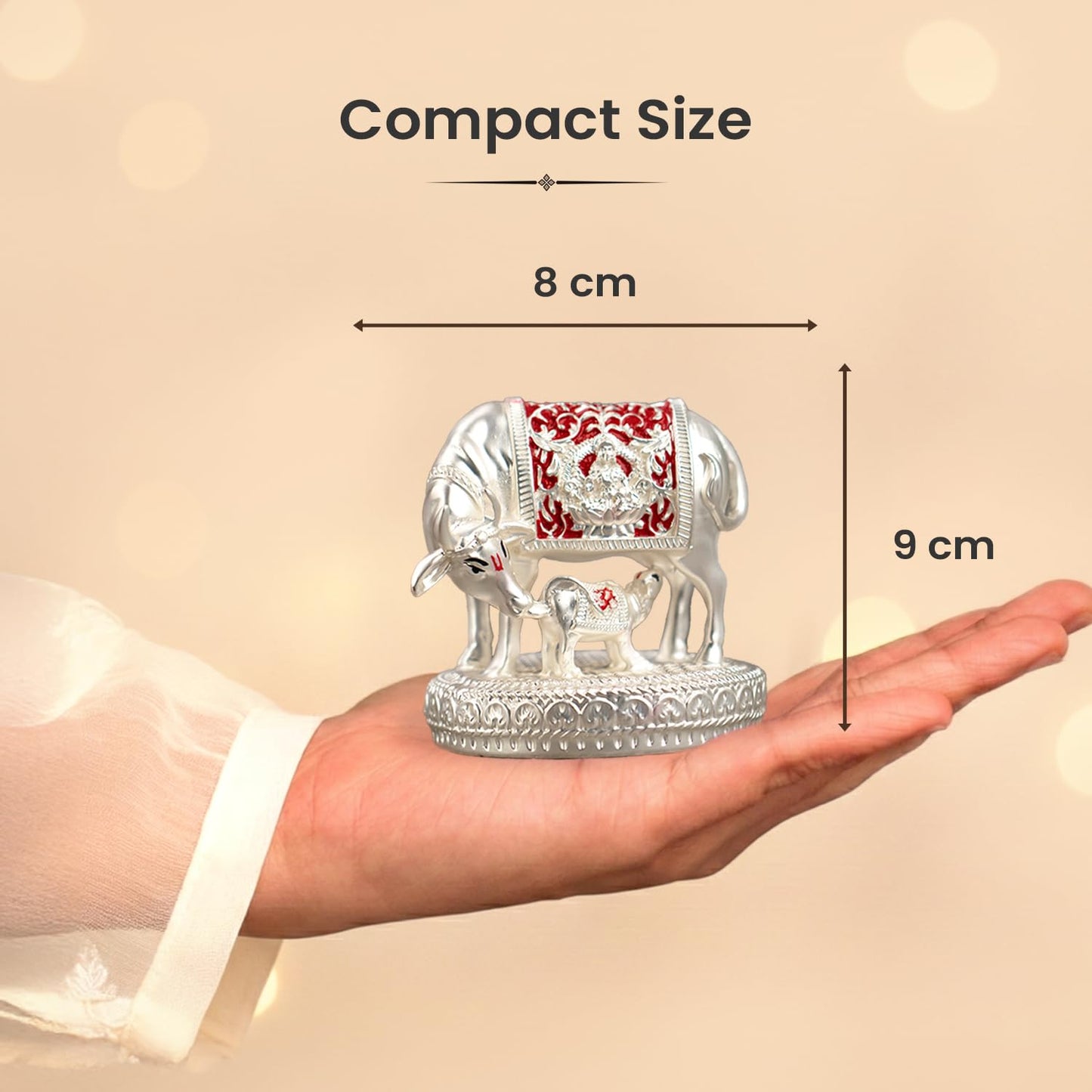 Astrotalk Kamdhenu Cow with Calf Murti (3x3.5 Inch) | Divine Symbol for Abundance & Prosperity | Sacred Vastu & Pooja Idol | Home Decor for Living Room & Office Desk | Good Luck Gift for Man & Woman