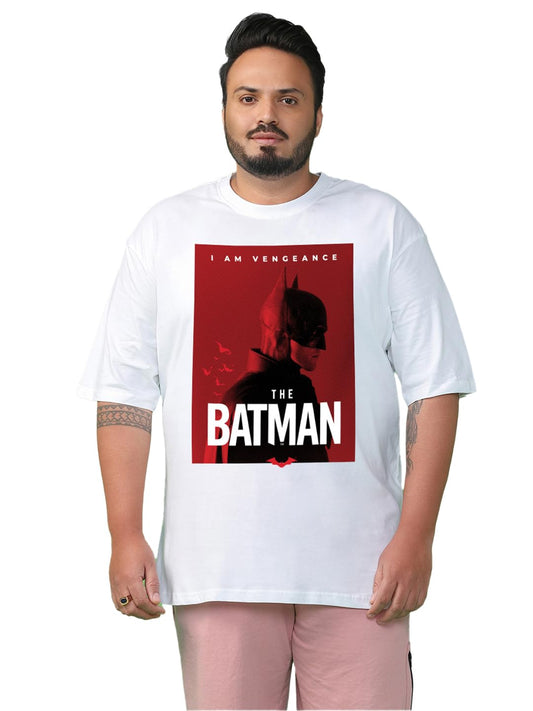 Bewakoof Official Dc Merchandise Batman MenS Graphic Print Oversized Fit Half Sleeve Round Neck Cotton Plus Size T-Shirt_634206_