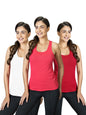 Lyra WomenS Stretchable Premium Cotton Racerback Tank Top (Pack Of 3)