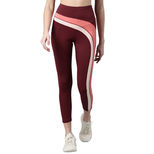Enamor Athleisure-Dry Fit High Waisted with Antimicrobial & Sweat Wicking Activewear Solo Leggings for Womens-A602 (A602_Dry Blo