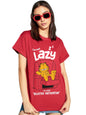Bewakoof X Official Garfield Merchandise Womens Selective Participation Graphic Printed 100% Cotton Loose Fit T-Shirt - Boyfrie
