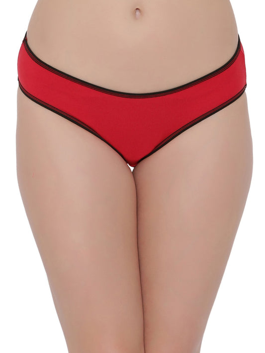 Clovia Cotton Low Waist Bikini Panty (PN2557P04_Red_L)