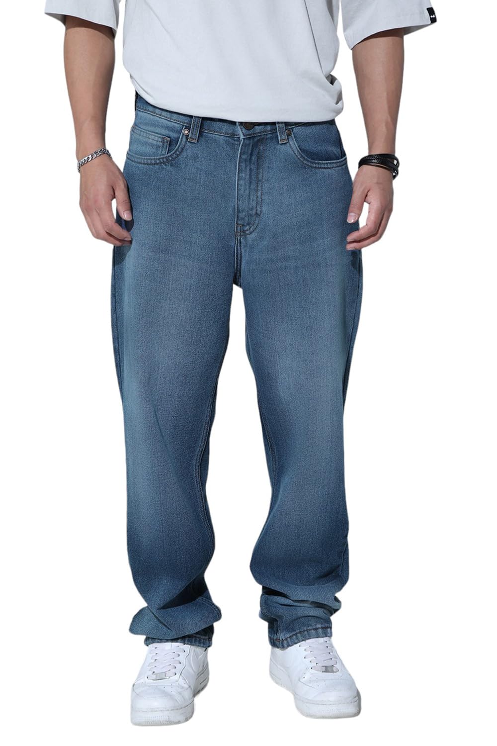 Hubberholme Men Blue Cotton Straight Fit Casual Jeans