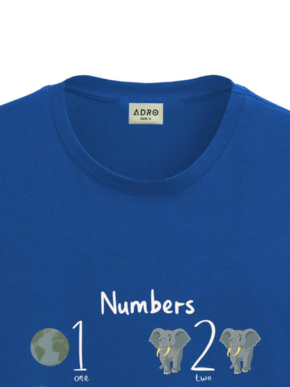ADRO T Shirts for Boys & Girls || Learning Numbers Printed T-Shirt || Ages 3-14 || 100% Cotton Round Neck Tshirt for Boys & Girl