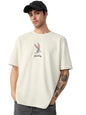 The Souled Store Official Bugs Bunny : Thats All Folks Mens and Boys Oversize Fit Half Sleeves Cotton T-Shirt White