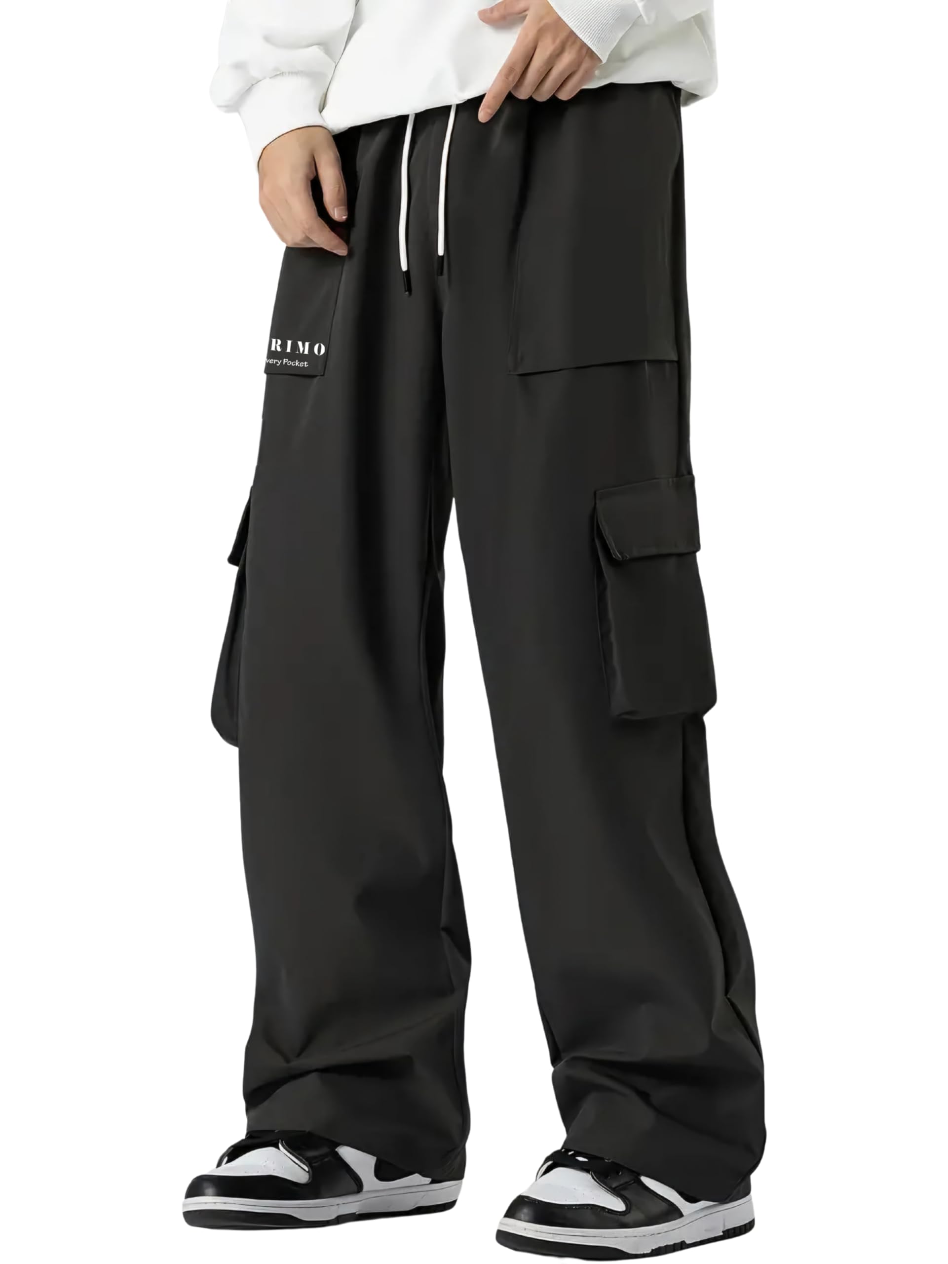 Indoprimo Regular Casual Pants (Miami-Cargo Men_Black