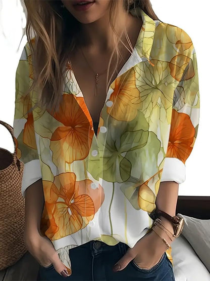 Gufrina WomenS Floral Printed Button Down Western Shirt With Collar Neck And Rolled-Up Long Sleeves In Relaxed Fit (In, Alpha,