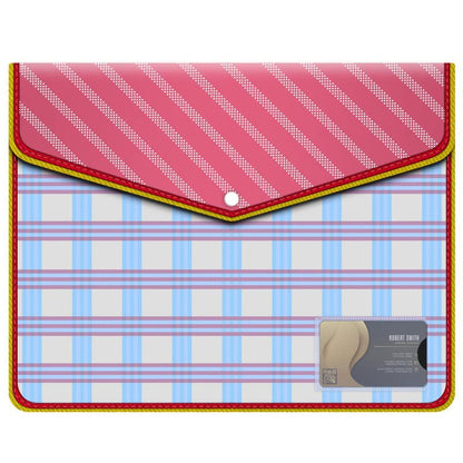 Fedus Documents Holder Envelope Folder, Stylist Printed File Storage Bag With Snap Button Transparent Plastic File For Documents
