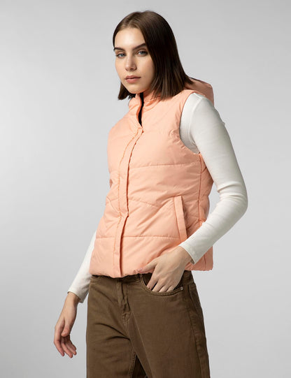 FYLTR Womens Sleeveless Puffer Jacket With Contrast Full Zipper - Hood With Contrast Lining | Side Pockets | Quilt Pattern | Ca