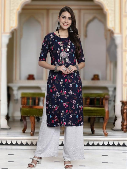 Tee Projekt Crepe Verstaile Straight Printed Kurti For WomenS Ll Casual Wear Kurti (Pack Of 6)