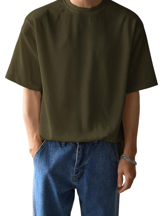 Greciilooks MenS Regular Fit T-Shirt (Gl-Mt-1178_Green