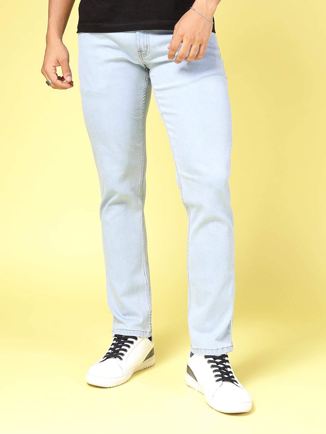 Rigo Cotton Denim Jeans for Men | Solid Jeans for Men | Stretchable, Slim FIt & Straight Fit Jeans for Men Blue