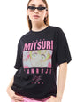 Bewakoof Official Demon Slayer Merchandise Mitsuri Kanroji Womens Graphic Print Oversized Fit Half Sleeve Round Neck Cotton T-S