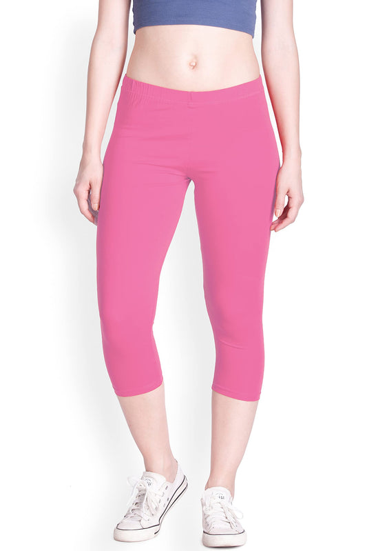 Lux Lyra Women'S Super Combed Cotton Elastane Stretch Slim Fit Capri Pants Xl