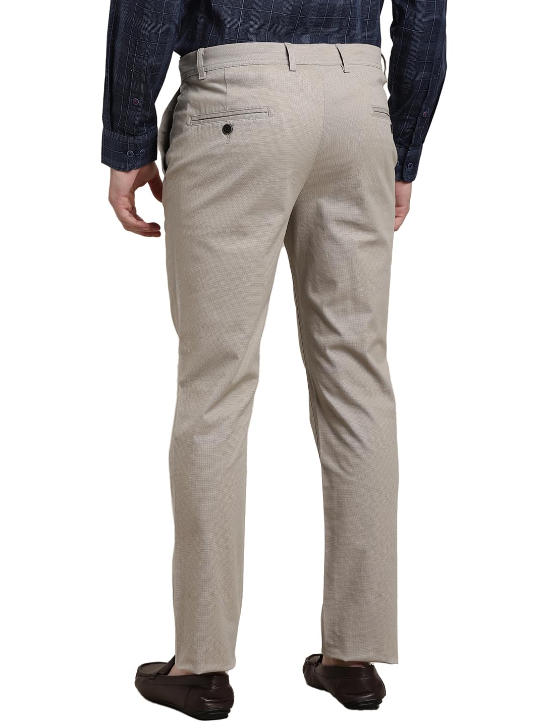 Turtle Men Cotton Stretch Ultra Slim Fit Printed Grey Melange Flat Front Casual Trouser || Pant || Mens Trouser