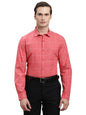 Turtle Men 100% Cotton Slim Fit Light Coral Checkered Full Sleeve Casual Shirt