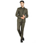 WINTAGE Mens Polyester Cotton Plain Green Three Piece Suit : 42/ L