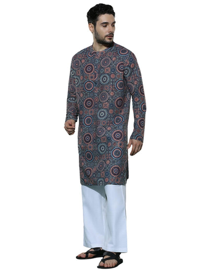 Dhruvi Trendz MenS Kurta -Pajama Set | Designer Printed Cotton Kurta For Wedding, Festival, Party |Traditional Indian Attire |