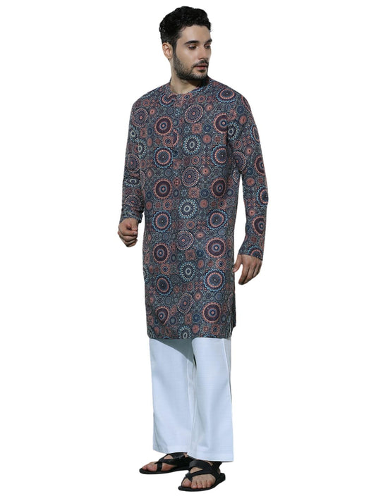 Dhruvi Trendz MenS Kurta -Pajama Set | Designer Printed Cotton Kurta For Wedding, Festival, Party |Traditional Indian Attire |