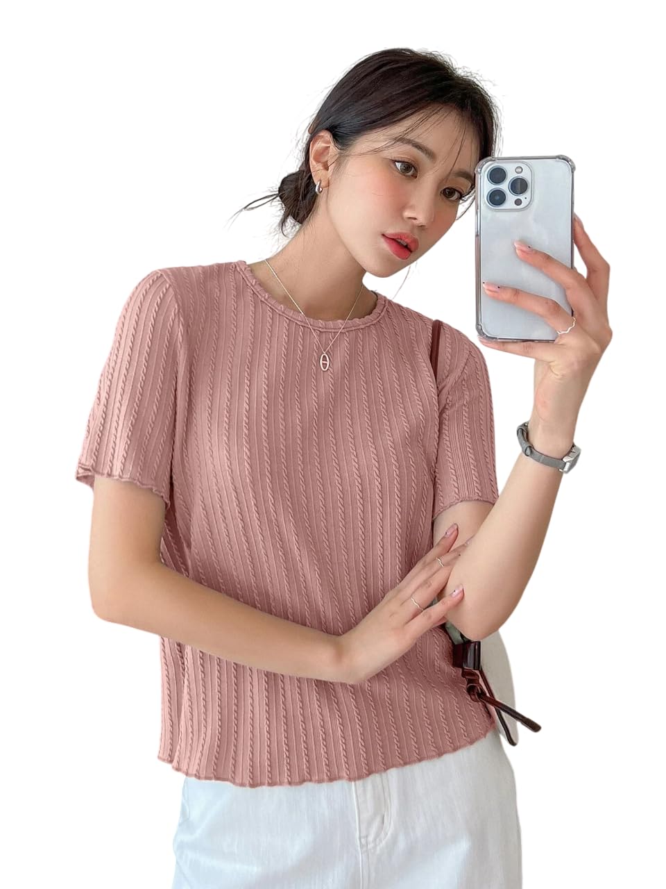 Wedani Solid Regular Fit Jeans Korean Western Tops for Women Stylish