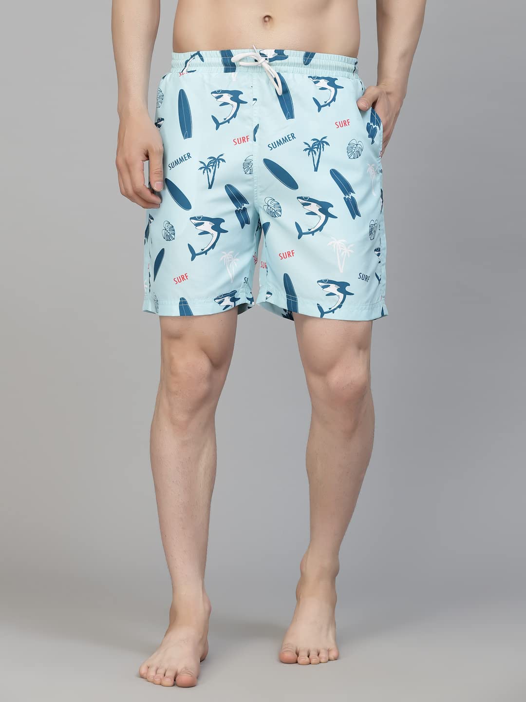 Style Quotient Men Multi Color Marine Printed Polyester Swim Short