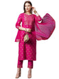 Gosriki WomenS Cotton Straight Kurta With Pant & Dupatta (Kptd-Cot-10132-Pink_S-Gs_Pink_Small)