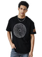 The Souled Store Men Official Doctor Strange Tao Mandalas (Glow In The Dark) Black Printed Oversized T-Shirts