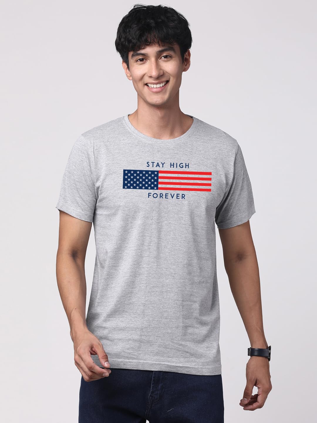 ADRO Mens Flag Printed Cotton T-Shirt_RN24-L2-FLAG-GR