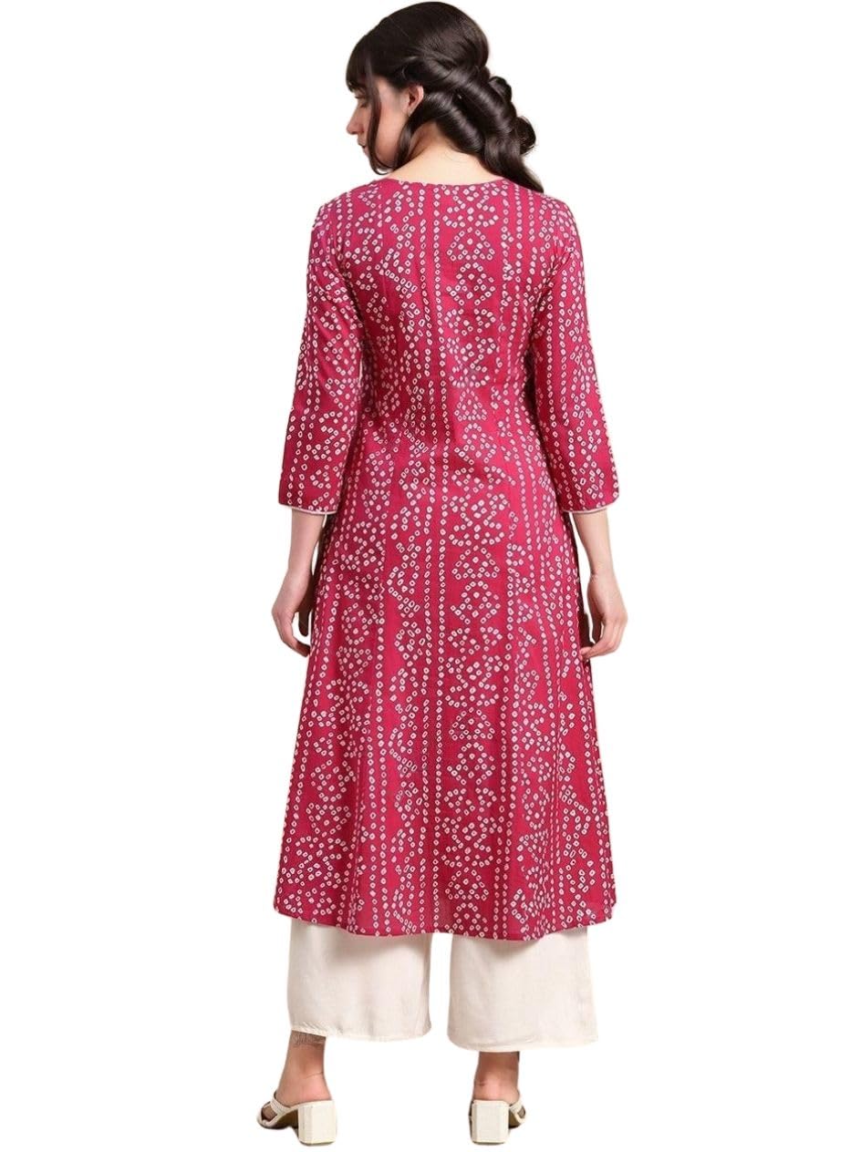 rytras Women's Rayon Printed Regular Kurti