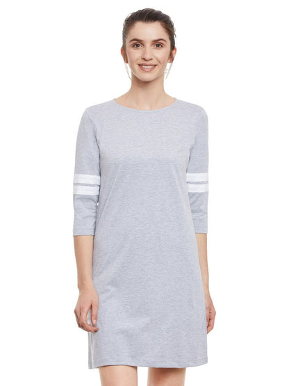 Miss Chase WomenS Super Soft Solid Mini Round Neck 3/4 Sleeve Panelled Color Block Shift Dress | 2 Colors (Mcss17D09-11-17-04, 