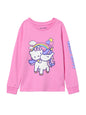 The Souled Store Hello Kitty: Unicorn Girls Round Neck Pink Graphic Printed Cotton Full Sleeve T-Shirts (2-8 Yrs)