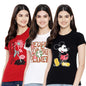 Preneum Womens Cotton Regular Fit Latest Graphic Stylish Printed Short Sleeves Casual T-Shirt || Trending & Styles (Pack 3), Re