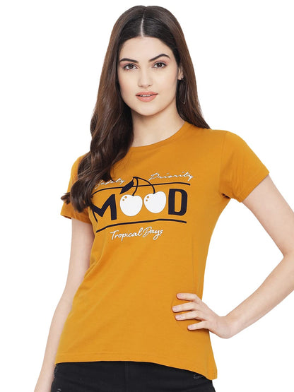 Preneum Womens Cotton Regular Fit Latest Graphic Stylish Printed Short Sleeves Casual T-Shirt || Trendy & Style (Pack 3), Yello