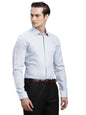 Turtle Men 100% Cotton Slim Fit Light Blue Dobby Full Sleeve Formal Shirt