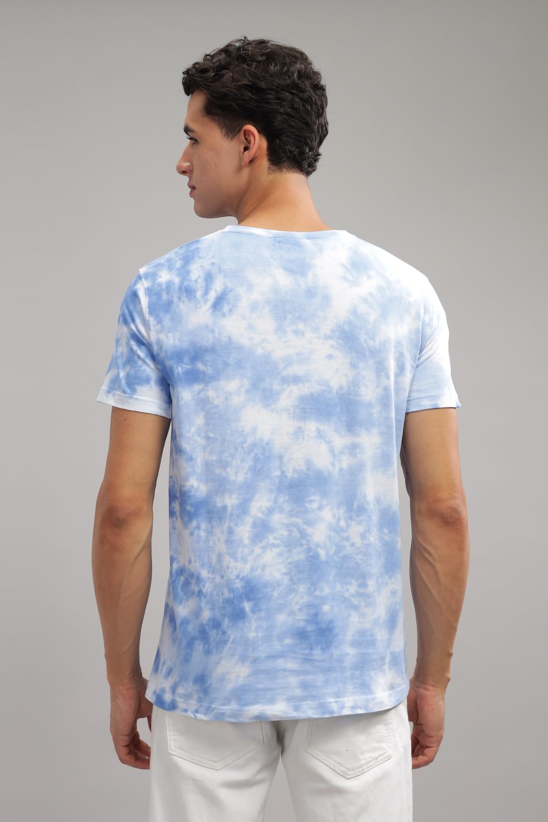 ADRO Mens Tie & Dye Regular Fit Cotton T-Shirt (TYE-01-SKY)