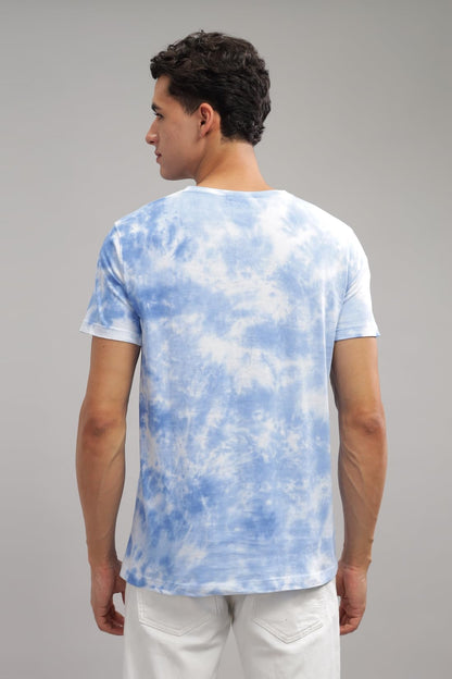 ADRO Mens Tie & Dye Regular Fit Cotton T-Shirt (TYE-01-SKY)