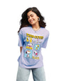 Bewakoof Official Peanuts Merchandise Womens Graphic Printed Oversized Fit Half Sleeve Round Neck Cotton T-Shirt_629619_Baby La