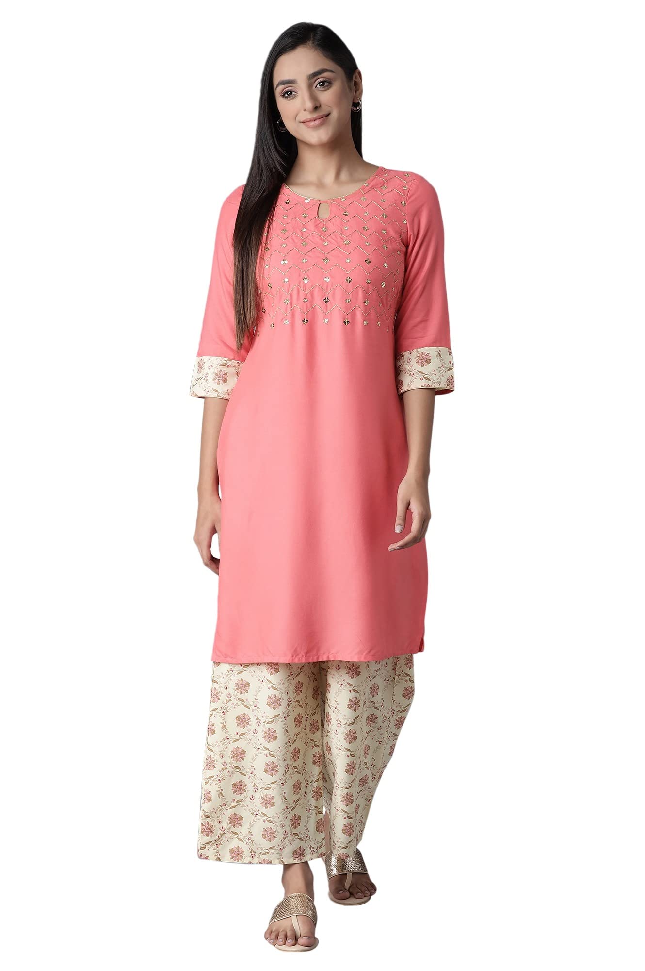 Aurelia Viscose Women Straight Kurta & Palazzo