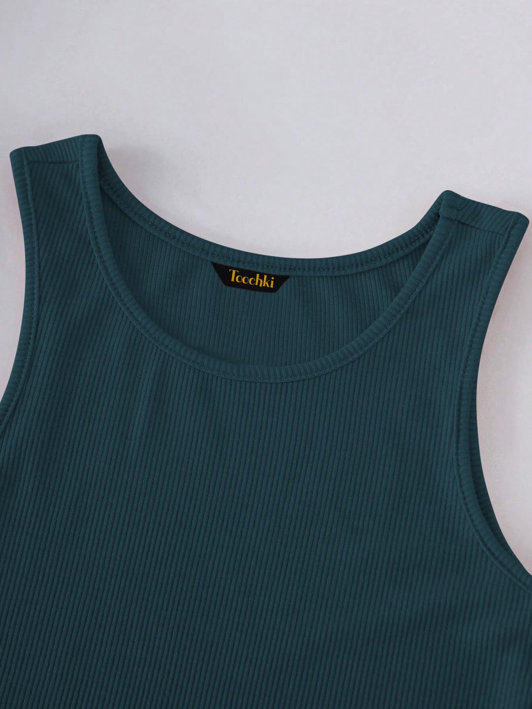 Toochki Tops for Woman | Spandex Top | Crop | Short | Western | for Jeans | Sleeveless | Stretchable | Dark Green